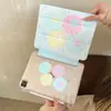 Funda para iPad con diseño de concha de verano, adecuada para A16 nuevo mini 6/7, con diseño de pliegue en Y antideslizante y ranura para lápiz, 11 pulgadas