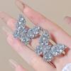 Pendientes de Diamantes de Mariposa Grande Simples y Modernos con Sentido de Alta Gama Pendientes Exagerados de Estilo Europeo y Americano para Mujer