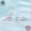 Evelle pendientes de plata de ley s925 lindo dinosaurio asimétrico pendientes de animal pequeño pendientes joyería al por mayor mujer