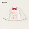 Conjunto Youbao Zhili Huzhou para meninas: Conjunto moderno de duas peças: camiseta de manga comprida com gravata borboleta e jeans de cor contrastante