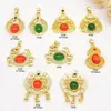 Colgante Antiguo de Oro Microincrustado Zirconia Candado de Paz y Buena Suerte Colgante de Cangrejo Cadena de Suéter DIY Collar Accesorios de Joyería