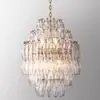 Candelabro de Cristal de Murano Francés, Iluminación de Lujo Minimalista Moderna de Diseñador para Sala de Estar, Comedor, Dormitorio y Uso de Artista