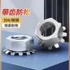 Porca Tipo K de Aço Inoxidável 304 com Dentes, Tampa de Parafuso Americana Padrão K-Cap de Aço Carbono Multi-Dentes M3M4M6M5M8M10