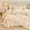 Conjunto de colcha estilo luxo, totalmente fosco, de veludo de seda, quatro peças, nova coleção de inverno 2026, capa de edredom e conjunto de cama de veludo de leite espessado