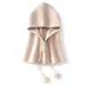 Gorro de Punto de Cachemira de Color Sólido Estilo Coreano Otoño/Invierno Suéter Unisex Sombrero de Lana con Cordón Cálido Protección contra el Frío