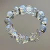 Pulseira borboleta azul gelo design nicho alto valor estilo fada joias de miçangas feitas à mão explosões femininas