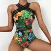 Trajes de baño de una pieza nuevos europeos y americanos en stock Venta al por mayor Trajes de baño de moda de una pieza con correas Traje de baño conservador para mujer