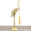 Color de alta temperatura cobre grulla grulla de cabeza roja dorada adornos de mascota del hogar fabricantes al por mayor suministros de feng shui longevidad Grulla