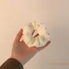 Cuerda para el pelo de anillo de intestino grueso de color puro plisado japonés y coreano para niña, cuerda para la cabeza de tela versátil retro, banda de goma de silicona, accesorios para el pelo, goma para el pelo
