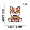 Jiu Shao Sello Bordado a Computadora Dibujos Animados Té con Leche Perro Parches de Tela Bordados Decoración de Ropa y Bolsos Lindo Parche de Animal Mascota