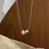 Collar de Plata de Ley S925 Perla de Agua Dulce Natural Estrella de Mar Estrella de Cinco Puntas Accesorios Marinos Cadena para Clavícula de Moda de Gama Alta para Mujeres
