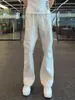 Pantalones acampanados de corte inclinado estilo americano para hombre, delgados de verano, secado rápido, ambiente casual, corte ajustado, tiro alto, rectos para deportes y fitness