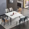 Mesa de Comedor de Pizarra Color Crema para Uso Doméstico en Apartamentos Pequeños, Mesa de Comedor Cuadrada Plegable y Extensible que se Puede Convertir en una Mesa Redonda, Nuevo Modelo 2025