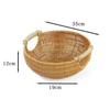 Cesta de frutas tejida de imitación de ratán estilo pastoral para el hogar, cesta de almacenamiento para verduras de cocina, cesta para la compra en la sala de estar y el dormitorio.