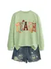 Amazon eBay site independente casual e confortável feminino tech estampa xadrez folha de bordo estrela leopardo outono e inverno moletom