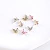 Mini Ponta do Dedo Pequena Borboleta Joias para Nail Art Olho de Cavalo Zircônia Cristal Super Brilhante Liga Borboleta Estéreo Diamante para Unhas Acessórios