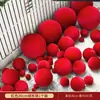 Natal Vinho Veludo Vermelho Bola Loja Decoração Enfeites Pendurados Loja da Moda Ponto de Foto Shopping Montagem de Cena Festiva Decoração