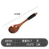 Talher colher de madeira lacada antiga estilo japonês, colher de grau alimentício, colher pequena, colher de sopa doméstica, colherzinha de madeira