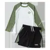 Traje de Baño Infantil para Niños de Dos Piezas con Mangas Largas Modelo Nuevo 2025 Traje de Baño Profesional con Protección Solar para Entrenamiento para Niños Mayores