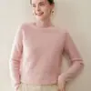 Suéter de Cachemira con Diseño de Moda de Cuello Semi-Alto de Doce Puntos Punto Lingote Otoño e Invierno Nuevo Suéter Pulóver Cálido y Cómodo para Mujer