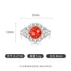 Anillo de girasol con corte de fuegos artificiales de piedras preciosas coloridas, superventas europeo y americano transfronterizo para mujer, joyería electrochapada en oro real, transmisión en vivo y dropshipping