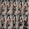 Ropa interior sexy para dormir, transparente, pasión, medias de seda sexys, tentación, archivo abierto, medias de red de encaje gratis, cuerpo completo