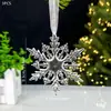 Árvore de Natal 2024 Floco de Neve Decorativo Cena Fantasiosa Decorações de Feriado Acrílico Transparente Floco de Neve Enfeites para Pendurar Presente
