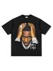 Camiseta de Manga Corta con Estampado Hip-Hop Retro Transfronterizo Sudadera con Capucha de Cuello Redondo de Manga Larga