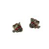 Pendientes de calavera con forma de sombrero y tijeras para Halloween.