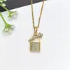 Accesorios para Mujer Cobre Microincrustado Circonita Simple Acero Inoxidable Collar Lujo Ligero Moderno Nicho Joyería para Clavícula Geométrica Moda Ol