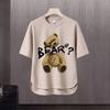 Camiseta de manga curta masculina Moda Marca Verão Manga Solta de Cinco Pontos 2024 Nova Internet Trendy Ins Simples Top Impresso