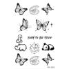 Tatuaje de mariposa para mujer, estilo fresco, a base de hierbas, resistente al agua, de larga duración, semipermanente, para clavícula y brazo.