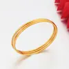 Pulseira Anel Liso Minimalista de Aço Inoxidável Xuping, Cor Dourada, Estilo Luxo Leve Europeu e Americano, Joia Empilhável de Três Camadas Atacado