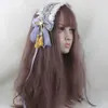 Linda Banda para el Cabello con Borla de Corazón Estilo Japonés Chica Suave Lolita Niña Accesorios para el Cabello con Lazo de Encaje Dulce Lolita Hechos a Mano