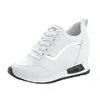 Zapatos de Mujer con Aumento de Altura para Otoño e Invierno, Estilo Coreano, Combinan con Todo, Blancos, Adelgazantes, Deportivas Casuales para Viajes, Mujer