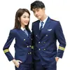 Traje formal de uniforme de ferrocarril para hombre, ropa de trabajo formal para hotel KTV, uniforme profesional de azafata, uniforme del personal de tripulación