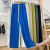 Pantalones Anchos de Raya Plisados de Cintura Alta Sueltos para Mujer a Principios de Primavera Aspecto Adelgazante Texturizados con Caída Pantalones Casuales Chiba
