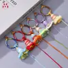 Colgante de Borla de Nudo de Diamante Colorido, Llavero de Borla Estilo Antiguo, Accesorio de Joyería Colgante Hecho a Mano DIY Estilo Étnico