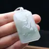 Colgante Zodiaco de Jade Tallado Jade Verde Tianshan para el Año de Nacimiento, Adecuado para los Signos del Zodíaco Buey y Tigre, Colgante de Jade Unisex al por Mayor