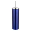 Taza Termo Portátil para Coche de 20 oz Sublimación Termo de Acero Inoxidable 304 Recubierto con Tapa de Popote Taza Recta Venta al por Mayor