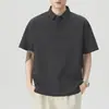 Roupas Masculinas Xintang 2026 Verão Nova Camisa Polo Masculina com Gola Reversível, Manga Curta, Leve, Marca da Moda, Camisa Polo de Manga Três Quartos