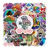 50 pegatinas coloridas de grafiti de hongos, personalizadas, transfronterizas, pequeñas plantas frescas, pegatinas creativas DIY para equipaje de patineta
