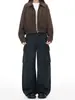 Ropa de Mujer de Seda Naranja # Pantalones Cargo Deconstruidos de Bolsillos Múltiples Estilo Retro Americano para Hombres y Mujeres, Pantalones Anchos Casuales Unisex Sueltos de Invierno