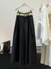 Pantalones Casuales de Pierna Ancha de Seda de Hielo Ligeros de Nueve Puntos para Mujer, Nuevo Estilo de Verano, Estilo Perezoso, Cintura Alta, Sueltos, Adelgazantes, Pantalones Falda Rectos con Caída