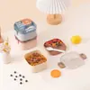 Lonchera infantil transfronteriza, lonchera apta para microondas para trabajadores de oficina, lonchera cuadrada de acero inoxidable, caja de frutas para estudiantes