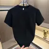 Verano Nuevo de Moda para Hombre de Peso Pesado Manga Corta Casual Cuello Redondo Versátil Camiseta Estampada Letra Superior Atractivo