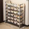 Zapatero multiusos de acero inoxidable, apto para uso doméstico, no requiere ensamblaje, estante de almacenamiento versátil para entradas, dormitorios y propiedades de alquiler; estanterías para zapatos al por mayor disponibles