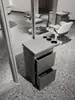 Mostrador de Herramientas para Barbería, Gabinete de Acero Inoxidable de Doble Cara para Salón de Peluquería, Almacenamiento con Cajones y Estante para Secadoras