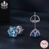 Pendientes Evelle con explosiones transfronterizas en plata S925, clásicos de seis garras, con aguamarina y moissanita, joyería MSE025
