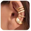 Aretes de Clip Europeos y Americanos de Estilo Niche Transfronterizos, Chapados en Cobre con Oro de 14 Quilates, Set Individual para Oreja, Pendientes Personalizados de Lujo Ligero al por Mayor